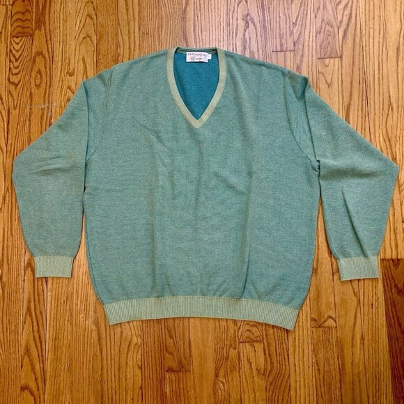 Set Of 2 - St. Croix Knits Men’s Large 100% Merino Wool Sweater Pullover V Neck - Picture 2 of 8